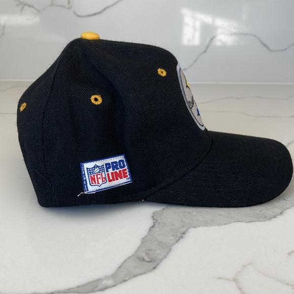 Vintage 90s Pittsburgh Steelers NFL Pro Line Fitted Hat / size 6 5/8 - 7 1/8 - Picture 4 of 8